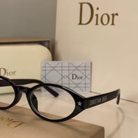 نظارة كرستن ديور بيضاوي باللون الاسود وعدسة شفافة