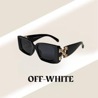 نظارة اوف وايت باللون الاسود والذهبي