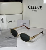 نظارة سيلين باللون الذهبي وعدسة باللون الاخضر بأطر...