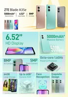 جوال ZTE Blade A35e ذاكرة 64/6 جيجا - ذاكرة رام مو...