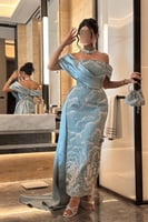 فستان سهرة مطرز متوفر لتسليم الفوري جده-مكه يوصلك...