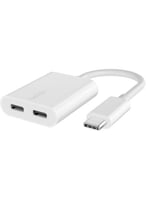 وصلة usb-c شاحن وسماعة ابيض belkin