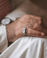 خاتم رجالي فضة عيار 925 جرام