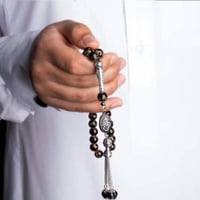 سبحه فضة بالاسم حجر عقيق برازيلي