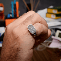 خاتم رجالي فضة خالص بالاسم