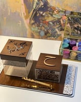 طقم مباخر خشب بالاسم مع الملقاط