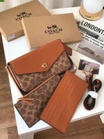 شنط نسائي ماركه كوتش كواليتي ثلاث قطع