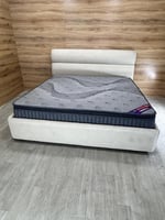 سرير R - سرير منجد بيج