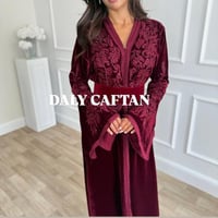 قفطان مخمل عنابي