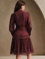 فستان دانتيل برغندي