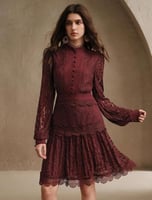 فستان دانتيل برغندي