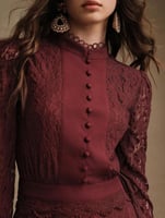 فستان دانتيل برغندي