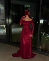 فستان سهرة دانتيل فرنسي