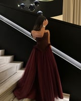 فستان سهرة برغندي