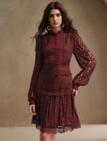 فستان دانتيل برغندي