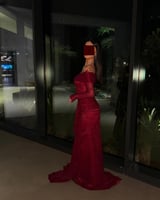 فستان سهرة دانتيل فرنسي