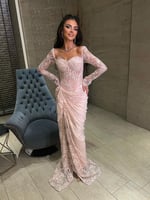 فستان سهرة دانتيل قصه كورسيه