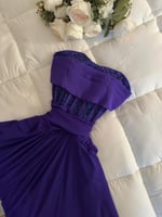 فستان موف شيفون بتطريز يدوي