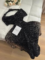 فستان سهرة ميد أسود بترتر فاخر