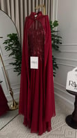 فستان أحمر ملكي قطعتين