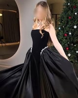 فستان اسود مخمل انيق