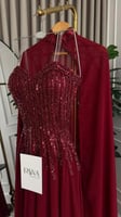 فستان أحمر ملكي قطعتين