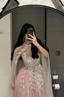 فستان سهره كحلي قطعتين مطرز