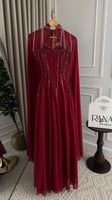فستان أحمر ملكي قطعتين
