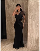 فستان سهره اسود مطرز