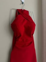 فستان احمر ناعم انيق