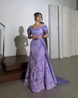 فستان سهره مزين بتل مورد