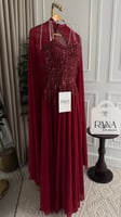 فستان أحمر ملكي قطعتين
