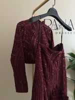 فستان طقم منفصل بلوزه وتنوره مطرزه بالكامل