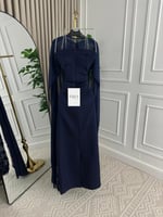 فستان سهره اخضر فاتح تطريز مع شال منفصل