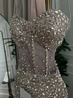 فستان ذهبي لامع فخامة مطلقة