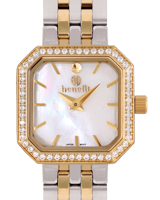 ساعة نسائية ماركة بنفيت فضي ذهبي مينا صدفي موديل B...