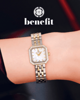 ساعة نسائية ماركة بنفيت فضي ذهبي مينا صدفي موديل B...