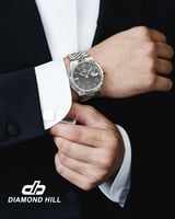 ساعة رجالية ماركة دايموند هيل فضي مينا رمادي موديل...
