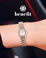 ساعة نسائية ماركة بنفيت فضي ذهبي مينا صدفي موديل B...