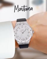 ساعة رجالية صناعة سويسرية ماركة مونتانا فضي مينا ف...