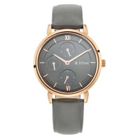 ساعة تيتان رجالي جلد Workwear Watch with Grey Dial...