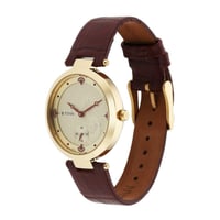 ساعة تيتان نسائي جلد Titan Gold Dial Leather Strap...