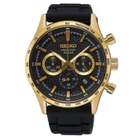 ساعة سيكو رجالي بسير سيلكون Seiko SSB446P Black Ch...