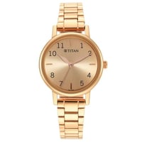 ساعة تيتان نسائي Ladies Karishma Rose Gold Dial Me...