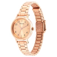 ساعة تيتان نسائي Ladies Karishma Rose Gold Dial Me...