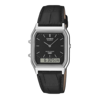 ساعة كاسيو كلاسيك توقيتين جلد AQ-230EL-1A