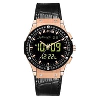 ساعة الحرمين الرجالية جلد فاخر HA-6108E قياس 48MM...