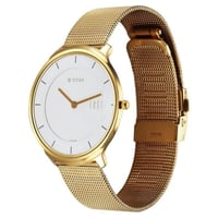 ساعة تيتان إيدج سليم للرجال بسوار من الفولاذ المقا...