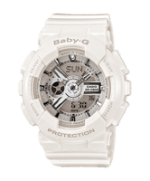 ساعة نسائية كاسيو بيبي جي أبيض BA-110-7A3DR