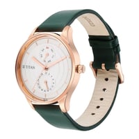 ساعة تيتان نسائي جلد Titan Analog White Dial Women...